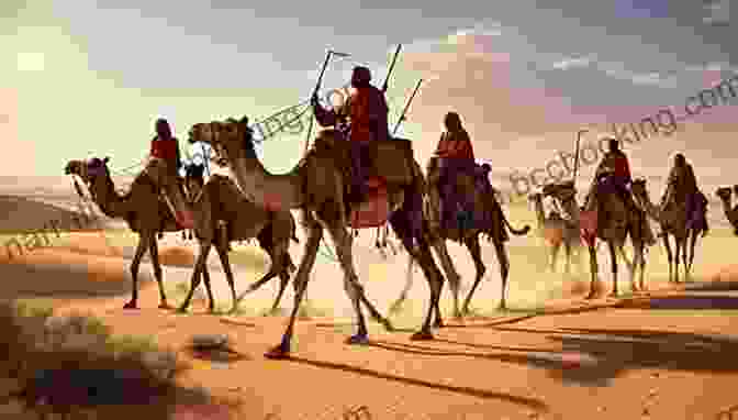 A Caravan Of Camels Traversing The Vast Expanse Of The Egyptian Desert, With The Sun Setting In The Background Pharaohs Pyramids And Camels : Ancient African History For Young Beginners