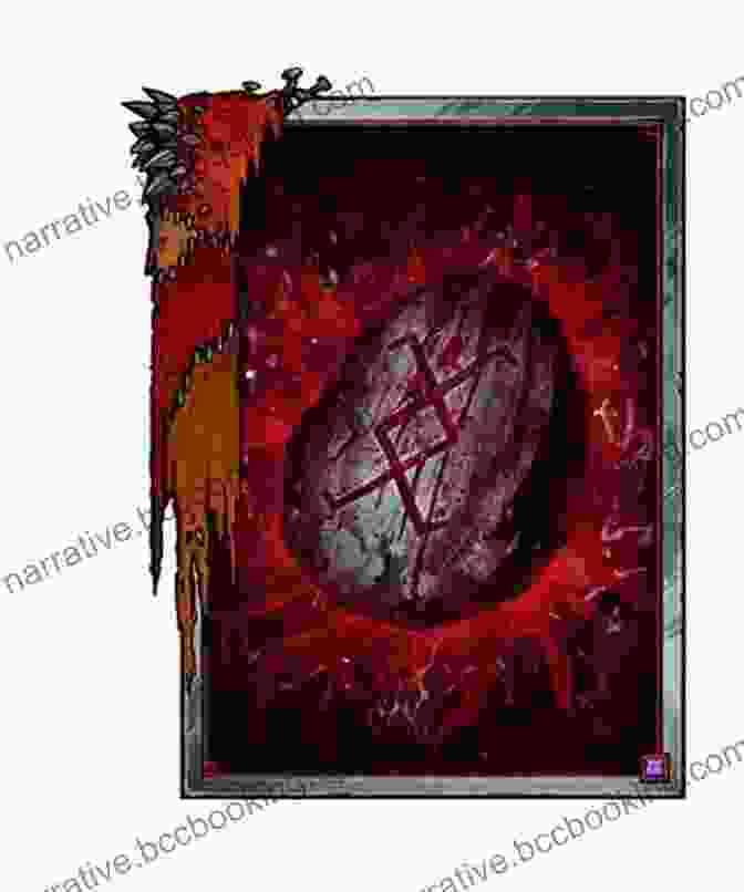 A Close Up Of The Ancient Runes Etched On A Gwent Card. Gwent: Art Of The Witcher Card Game