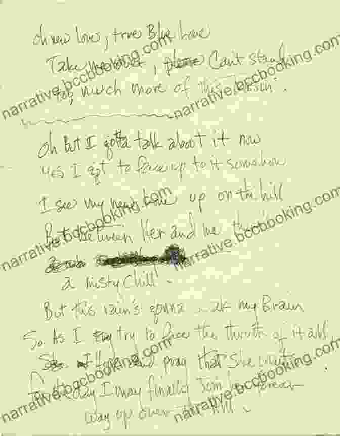 A Handwritten Note With Lyrics By Jimi Hendrix Song For Jimi: The Story Of Guitar Legend Jimi Hendrix