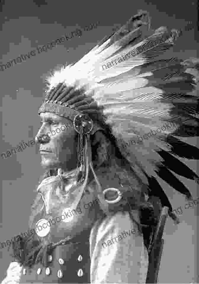A Portrait Of Sitting Bull, The Lakota Sioux Chief, With A Stern Expression And A Headdress Adorned With Eagle Feathers FAMOUS INDIAN CHIEFS I HAVE KNOWN (ILLUSTRATED)
