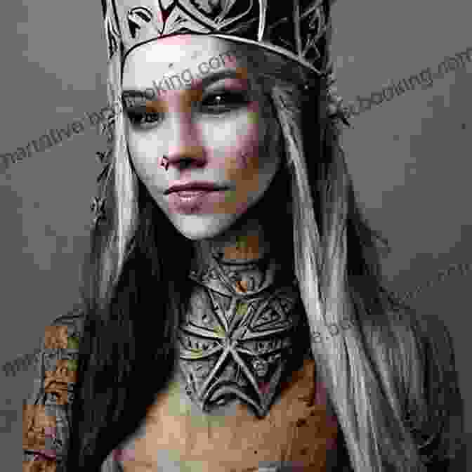 A Stunning Portrait Of A Female Necromancer Adorned With An Intricate Crown, Her Eyes Piercing And Enigmatic Crowned: A Necromancer Romance (Beholder 4)