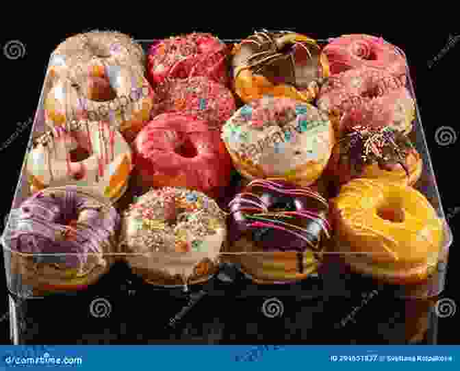 A Vibrant Array Of Colorful Doughnuts, Topped With Sprinkles, Glaze, And Fillings, Displayed In A Tempting Manner. Easy Dessert Cookbook: 200 Dessert Recipes For Cakes Cookies Doughnuts And Trifles (Dessert Cookbook Dessert Recipes Cake Cookbook Cake Recipes Cookie Cookbook Cookie Recipes 1)