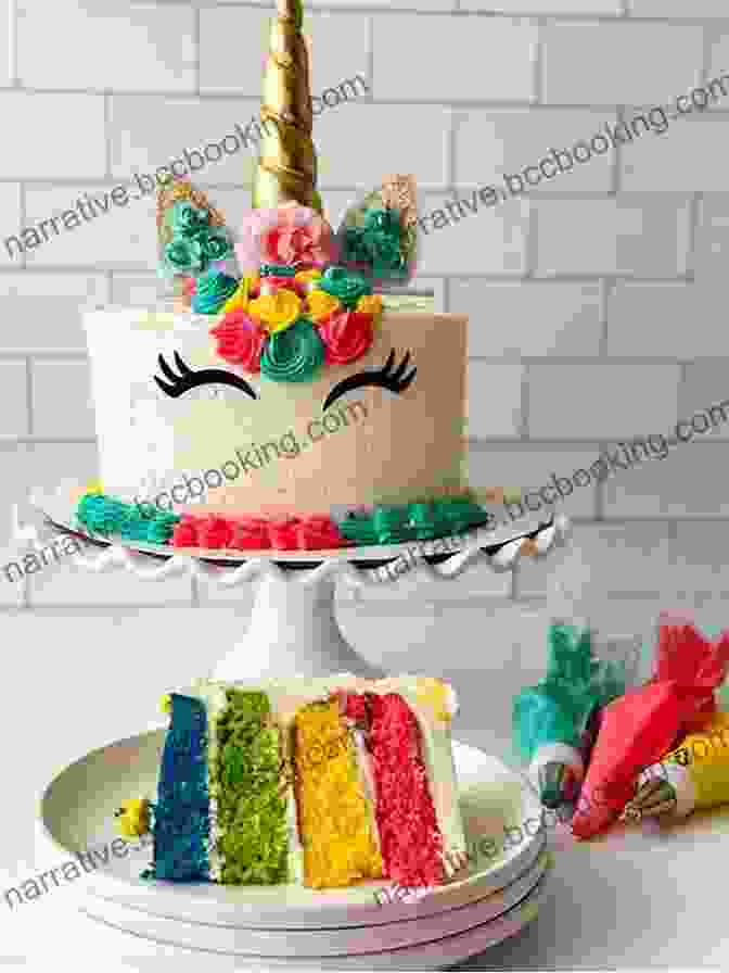 A Whimsical Unicorn Cake Adorned With Rainbow Frosting, Candy, And Sugar Flowers. Unicorn Food: Rainbow Treats And Colorful Creations To Enjoy And Admire (Whimsical Treats)