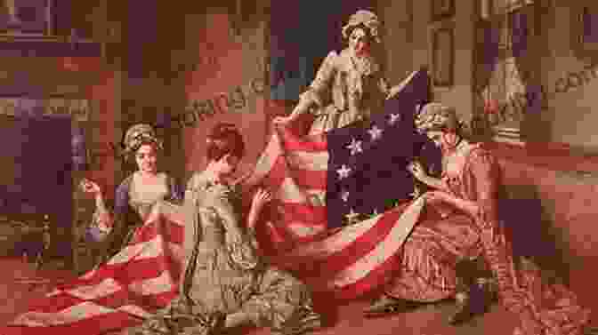Betsy Ross Sits At A Sewing Machine, Intently Stitching The First American Flag. History For Kids: The Illustrated Life Of Betsy Ross