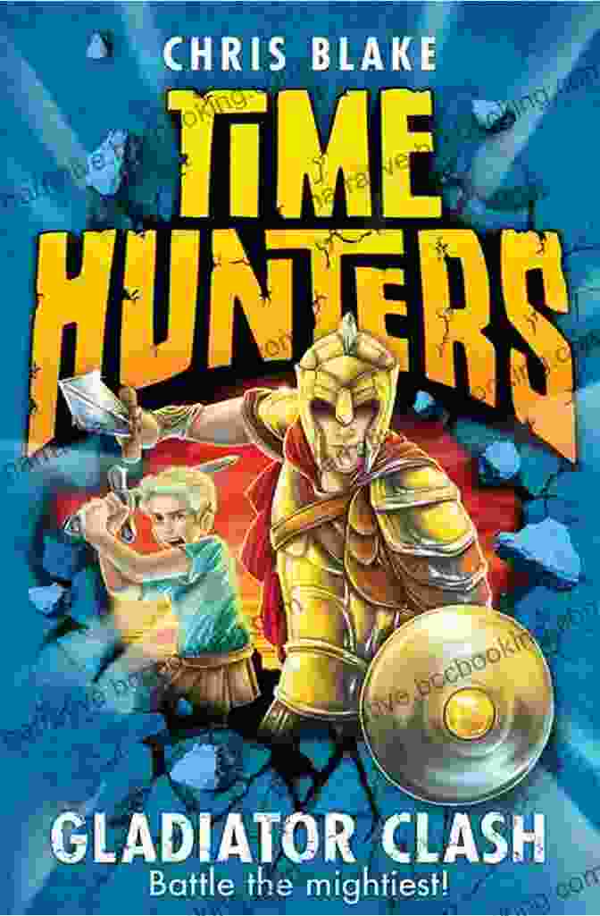 Gladiator Clash Time Hunters Book Cover Showing Two Gladiators Fighting In A Futuristic Arena With A Time Portal In The Background Gladiator Clash (Time Hunters 1)
