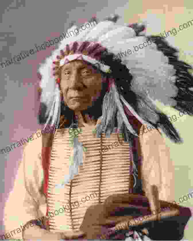 Portrait Of Red Cloud, A Lakota War Chief With A Stern Expression And A Feathered Headdress American Legends: The Life Of Red Cloud