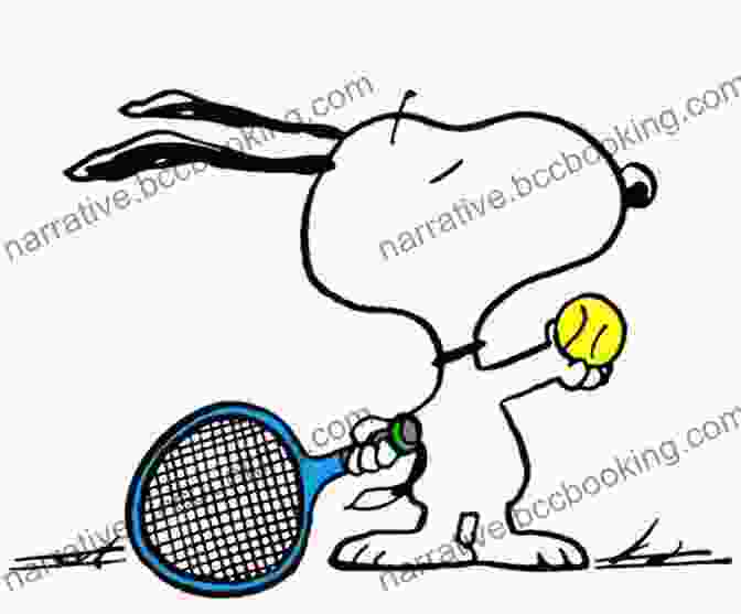 Snoopy, The Beagle, Playing Tennis On A Court Snoopy The Tennis Ace Charles M Schulz