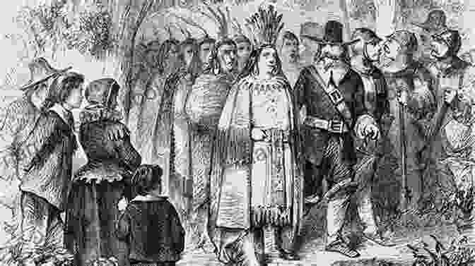 The Pilgrims Cautiously Approach A Group Of Wampanoag Tribesmen. If You Lived During The Plimoth Thanksgiving